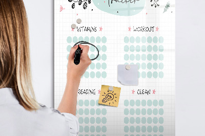 Tableau magnétique décoratif Suivi des habitudes