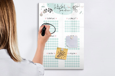 Tableau magnétique décoratif Suivi des habitudes