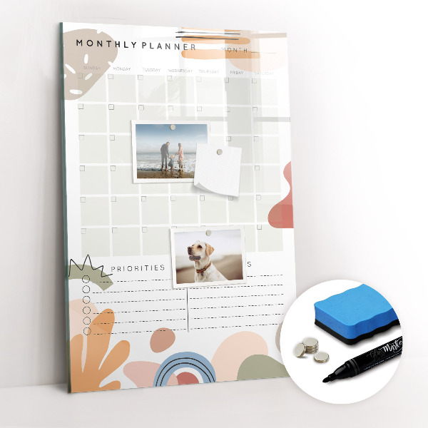 Tableau aimanté mural Planificateur mensuel