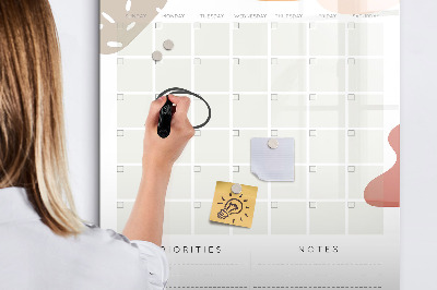 Tableau aimanté mural Planificateur mensuel