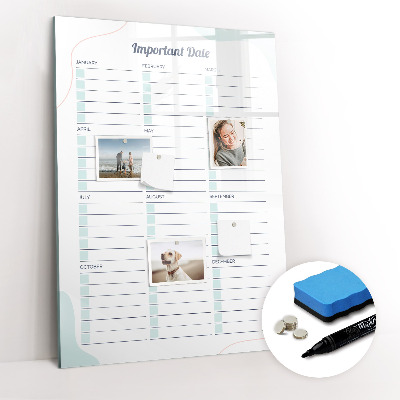 Tableau magnétique décoratif Dates importantes