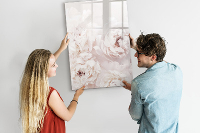 Tableau magnétique effaçable Fleurs de pivoine