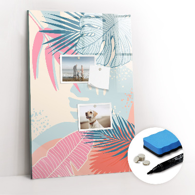 Tableau magnétique décoratif Feuilles pastel