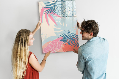 Tableau magnétique décoratif Feuilles pastel