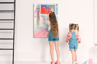 Tableau magnétique décoratif Feuilles pastel