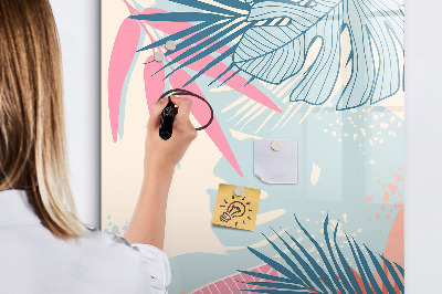 Tableau magnétique décoratif Feuilles pastel