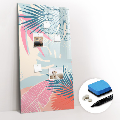 Tableau magnétique décoratif Feuilles pastel