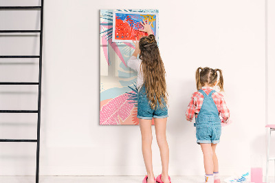 Tableau magnétique décoratif Feuilles pastel