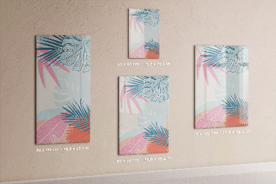 Tableau magnétique décoratif Feuilles pastel