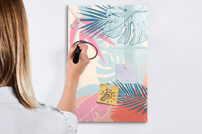 Tableau magnétique décoratif Feuilles pastel