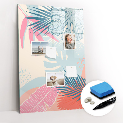 Tableau magnétique décoratif Feuilles pastel