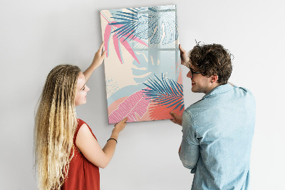 Tableau magnétique décoratif Feuilles pastel