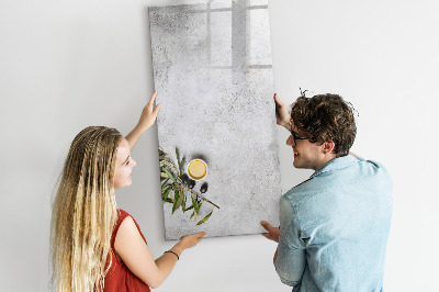 Tableau magnétique effaçable Béton et olives