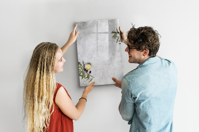 Tableau magnétique effaçable Béton et olives