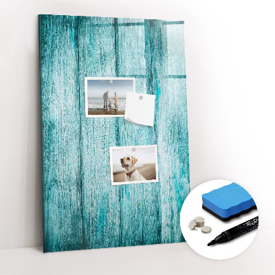 Tableau aimanté mural Bois bleu