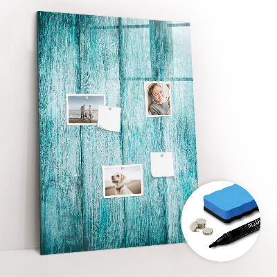 Tableau aimanté mural Bois bleu