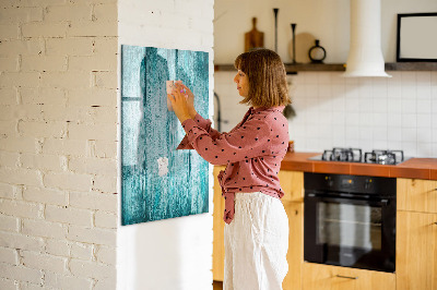 Tableau aimanté mural Bois bleu