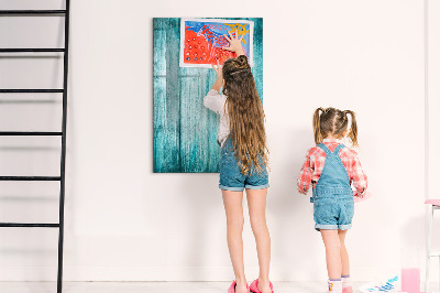 Tableau aimanté mural Bois bleu