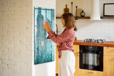Tableau aimanté mural Bois bleu