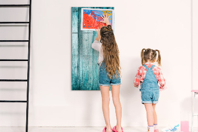 Tableau aimanté mural Bois bleu