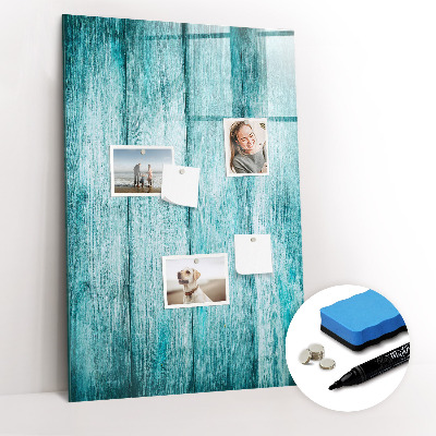Tableau aimanté mural Bois bleu