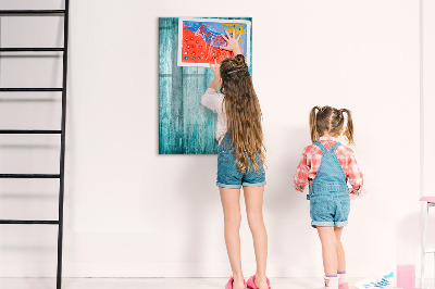 Tableau aimanté mural Bois bleu