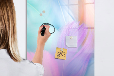 Tableau magnétique décoratif Plumes pastel