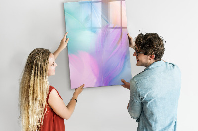 Tableau magnétique décoratif Plumes pastel