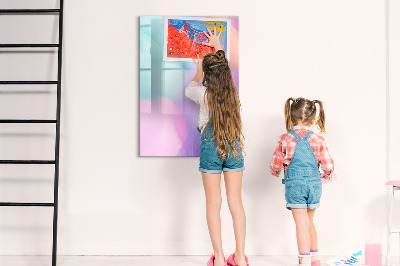 Tableau magnétique décoratif Plumes pastel