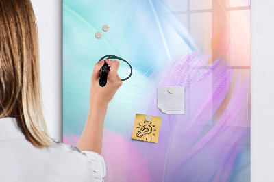 Tableau magnétique décoratif Plumes pastel
