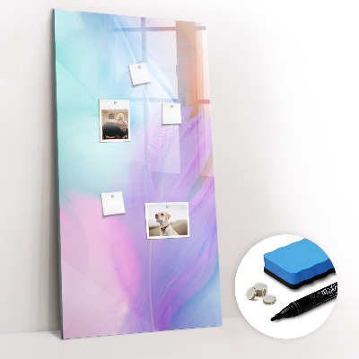 Tableau magnétique décoratif Plumes pastel