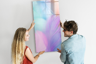 Tableau magnétique décoratif Plumes pastel
