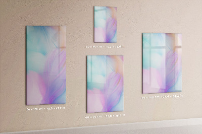Tableau magnétique décoratif Plumes pastel