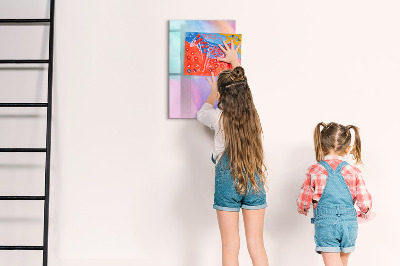 Tableau magnétique décoratif Plumes pastel