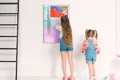 Tableau magnétique décoratif Plumes pastel