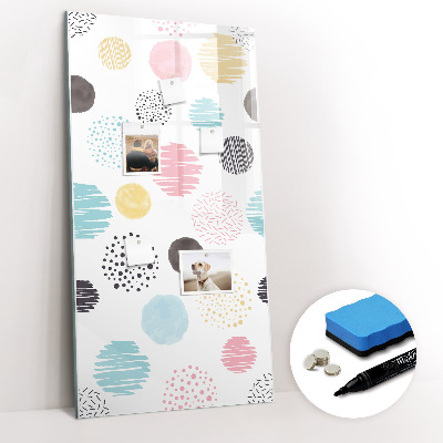 Tableau magnétique effaçable Cercles colorés