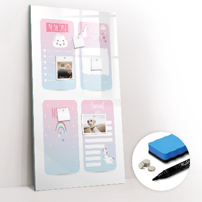 Tableau magnétique décoratif Agenda licorne