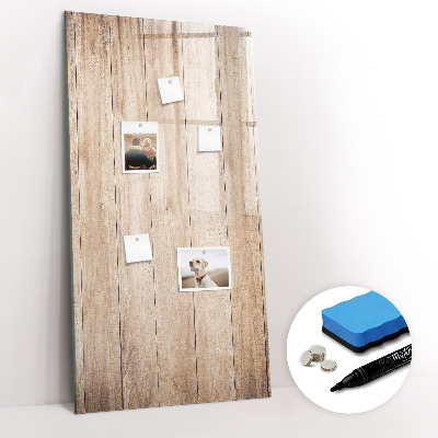 Tableau magnétique décoratif Planches en bois clair