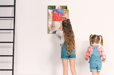 Tableau magnétique effaçable Cadre d'été