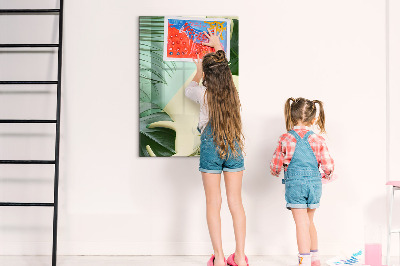 Tableau aimanté mural Monstera tropical