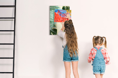 Tableau aimanté mural Monstera tropical