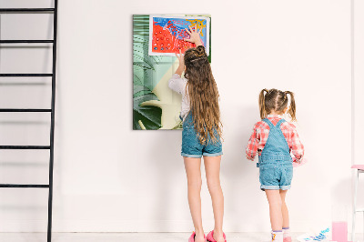 Tableau aimanté mural Monstera tropical