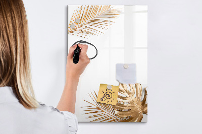 Tableau magnétique décoratif Feuilles d'or