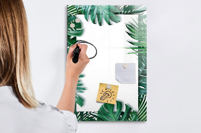 Tableau magnétique effaçable Cadre monstera