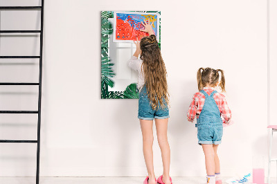 Tableau magnétique effaçable Cadre monstera