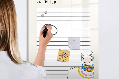 Tableau magnétique effaçable Liste de choses à faire