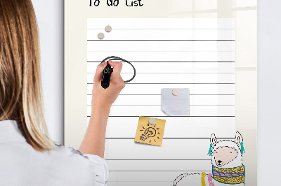 Tableau magnétique effaçable Liste de choses à faire
