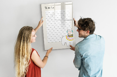 Tableau magnétique effaçable Liste de choses à faire