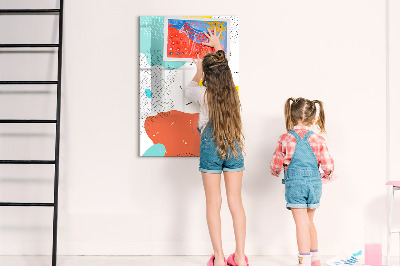 Tableau aimanté mural Gribouillages colorés