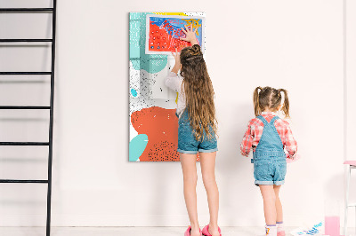 Tableau aimanté mural Gribouillages colorés